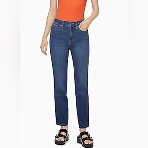 CK NWT Slim Fit High Rise Logo Tape Piped Jeans size 25